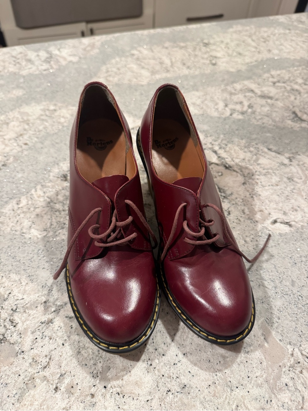 NWOT Dr. Martens Women's Burgundy Leather Lace-Up heels